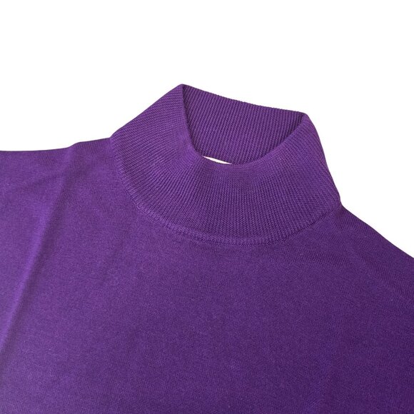 Bloomingdales Sutton Studio Purple Wool Turtleneck Sweater Made In Italy Women M - Picture 3 of 5
